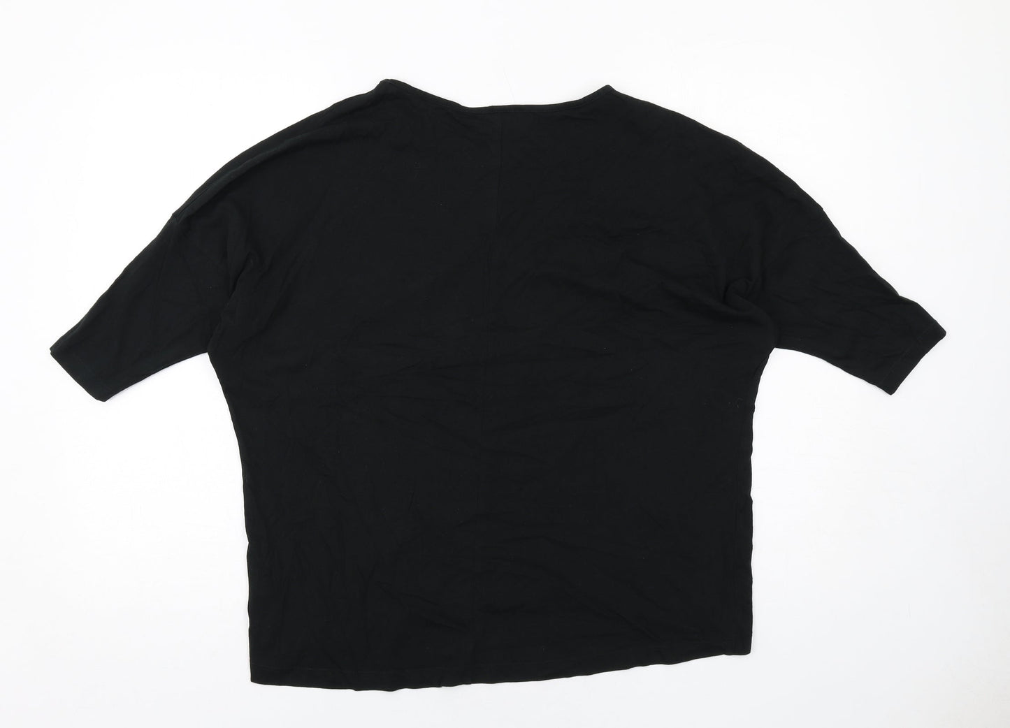 Womens UK Size L Diverse Black Basic Blouse