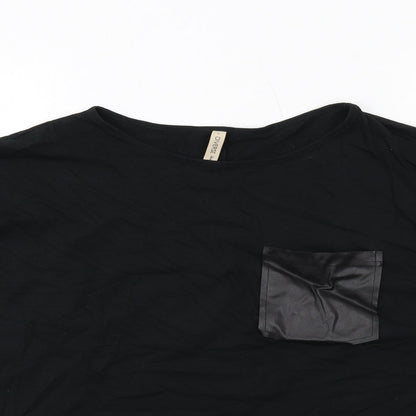 Womens UK Size L Diverse Black Basic Blouse
