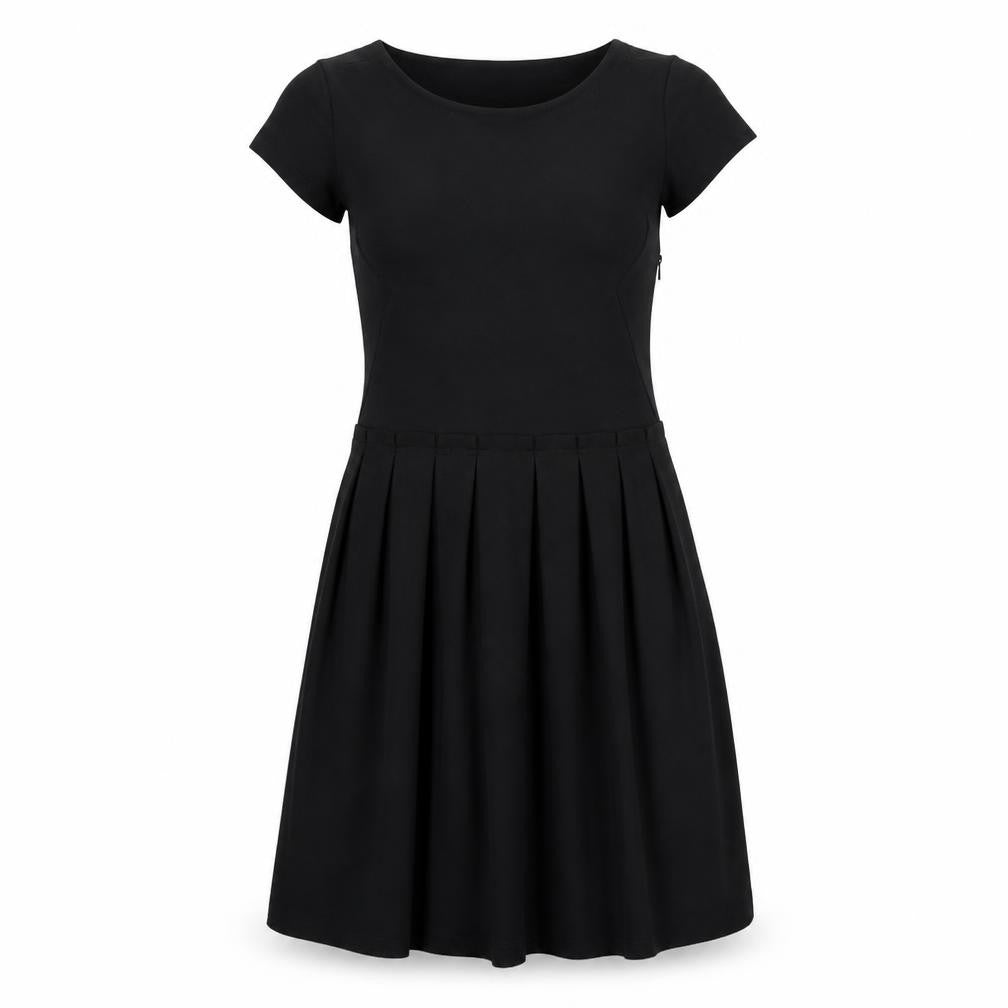 Gap Womens Black Viscose T-Shirt Dress Size 6 Round Neck Zip