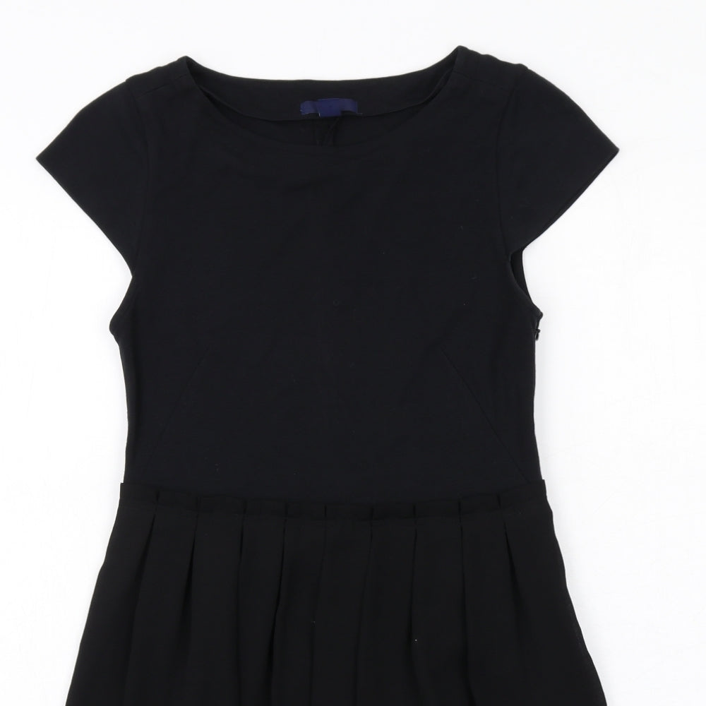 Gap Womens Black Viscose T-Shirt Dress Size 6 Round Neck Zip