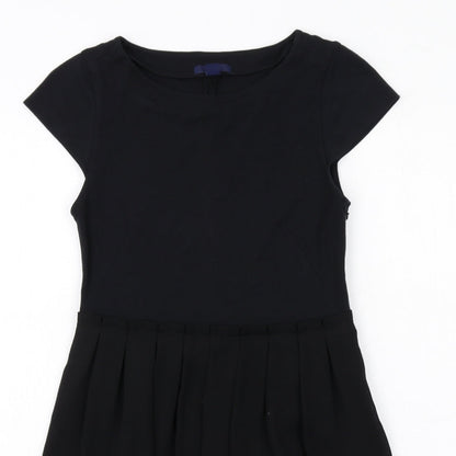Gap Womens Black Viscose T-Shirt Dress Size 6 Round Neck Zip