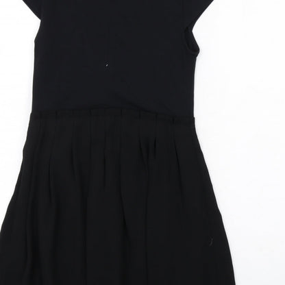 Gap Womens Black Viscose T-Shirt Dress Size 6 Round Neck Zip