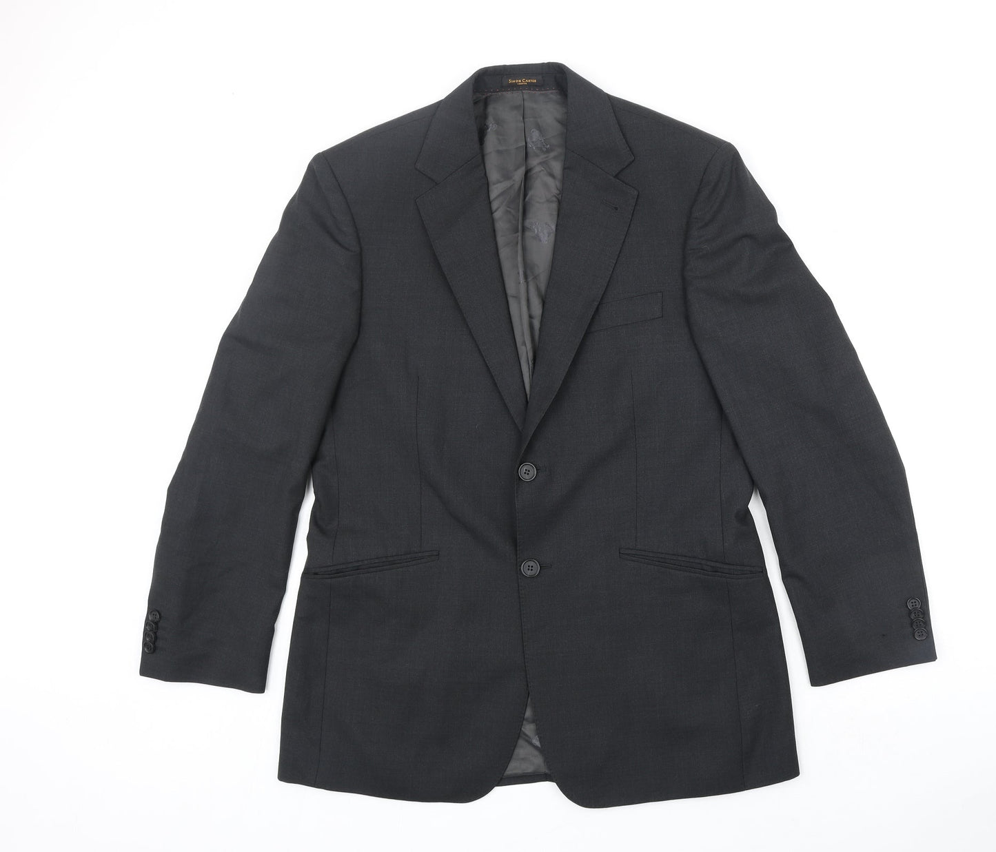 Mens UK Size M Simon Carter Regular Black Suit Jacket
