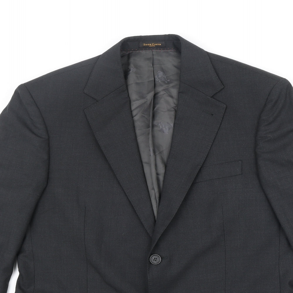 Mens UK Size M Simon Carter Regular Black Suit Jacket