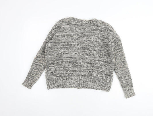 Limited collection Womens Grey V-Neck Acrylic Cardigan Jumper Size 6