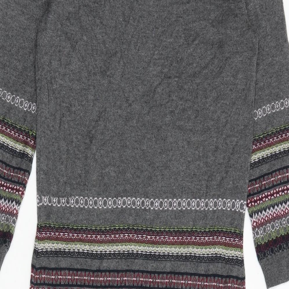 Per Una Womens Multicoloured Geometric Viscose Jumper Dress Size 8 Round Neck Pullover