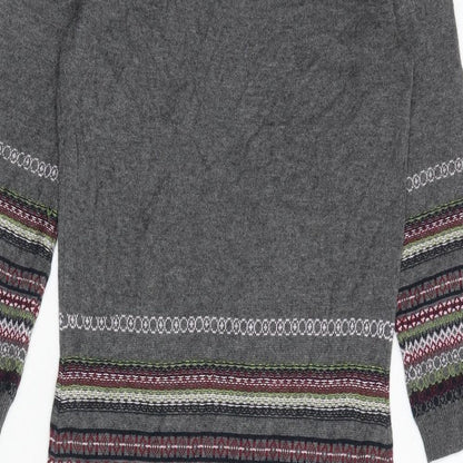 Per Una Womens Multicoloured Geometric Viscose Jumper Dress Size 8 Round Neck Pullover