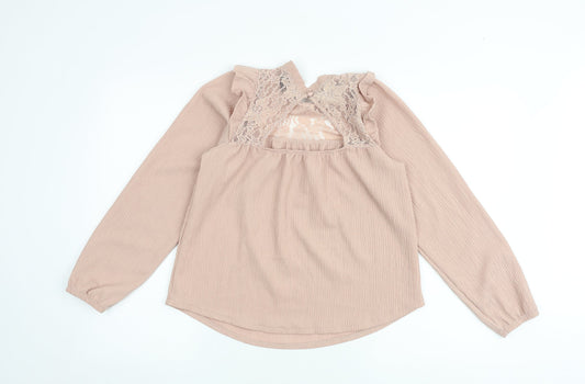 Womens UK Size 6 New Look Pink Basic Blouse