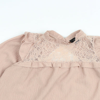 Womens UK Size 6 New Look Pink Basic Blouse