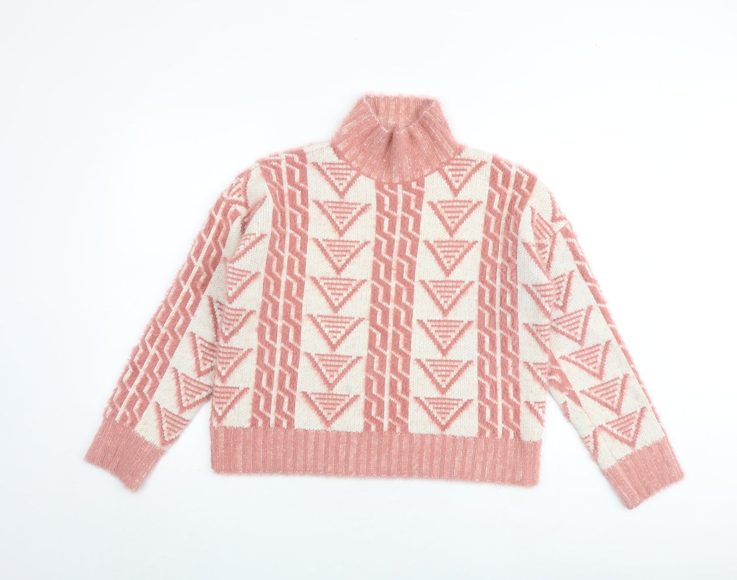 Womens UK Size 8 Fashion Union Pink Pullover Jumper
