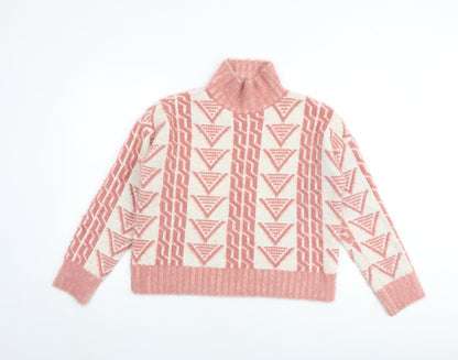 Womens UK Size 8 Fashion Union Pink Pullover Jumper