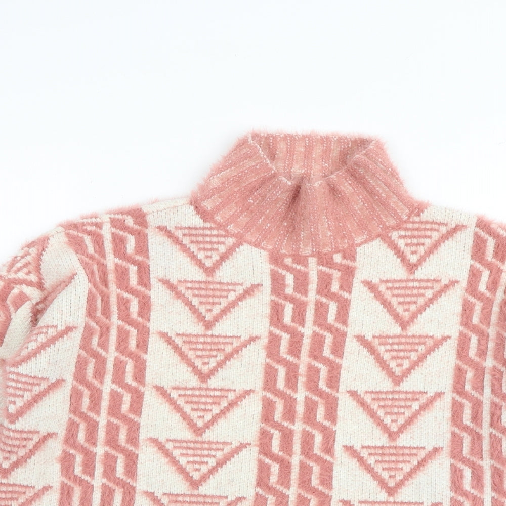 Womens UK Size 8 Fashion Union Pink Pullover Jumper