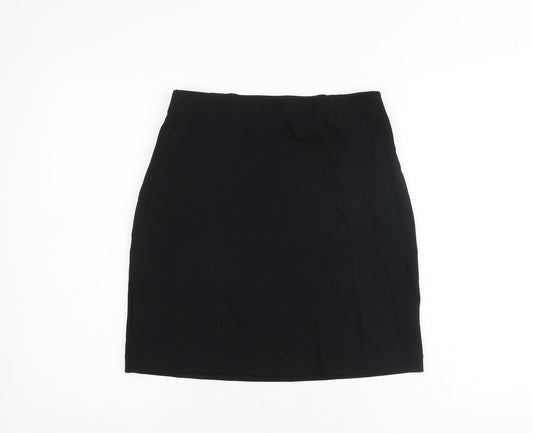 Marks and Spencer Womens Black Viscose A-Line Skirt Size 8