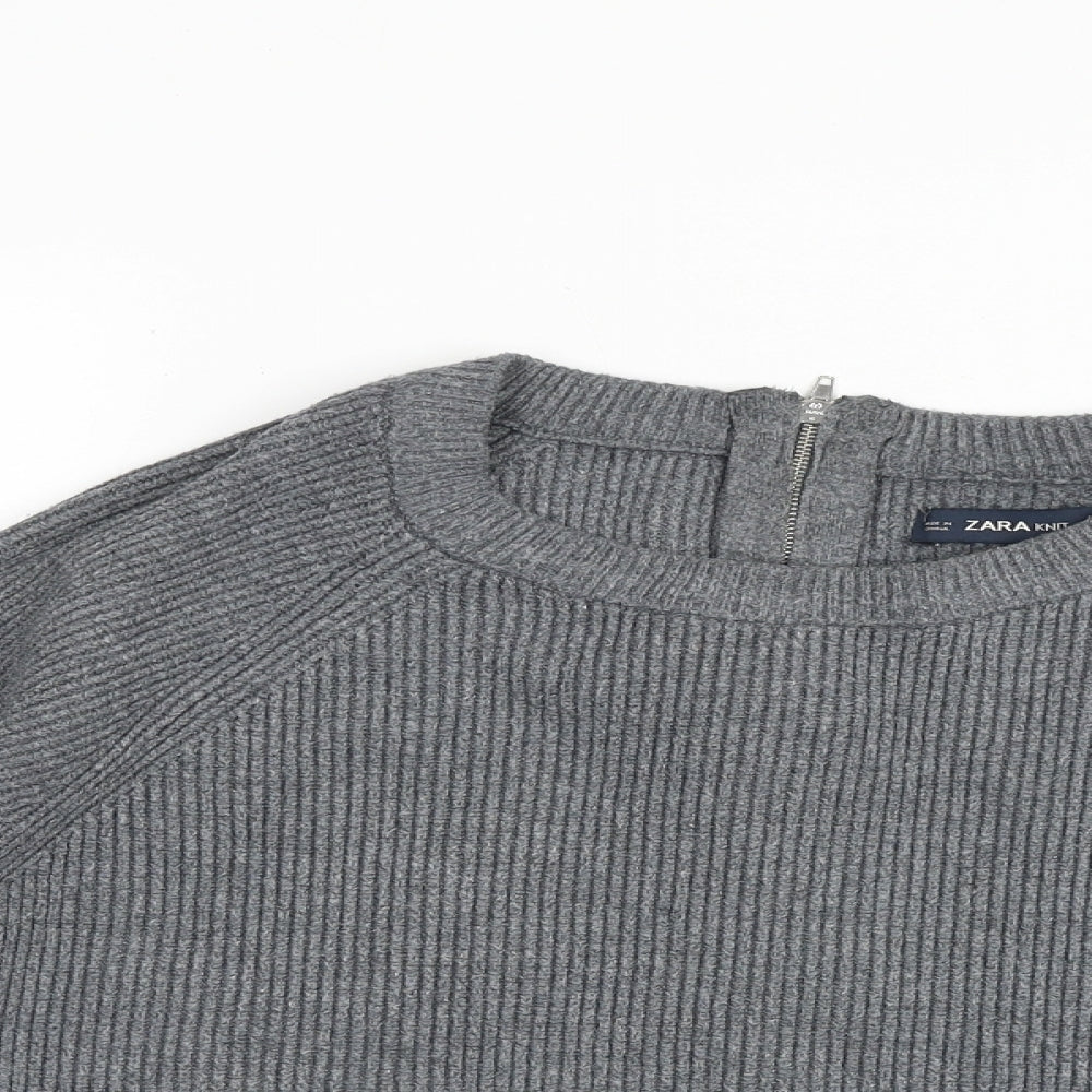 Womens UK Size S Zara Grey Pullover Jumper
