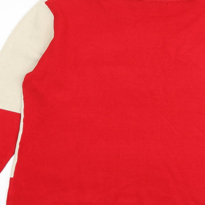 JUST ELEGANCE Womens Multicoloured Round Neck Viscose Pullover Jumper Size S - Colourblock