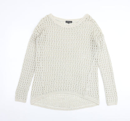 Womens UK Size 14 Warehouse Beige Pullover Jumper