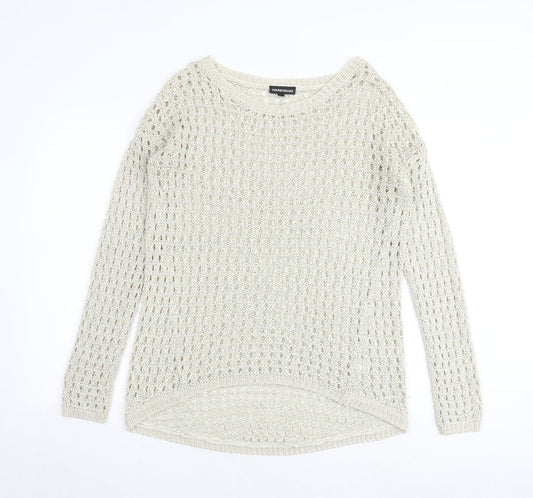 Womens UK Size 14 Warehouse Beige Pullover Jumper