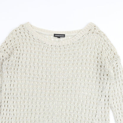 Womens UK Size 14 Warehouse Beige Pullover Jumper