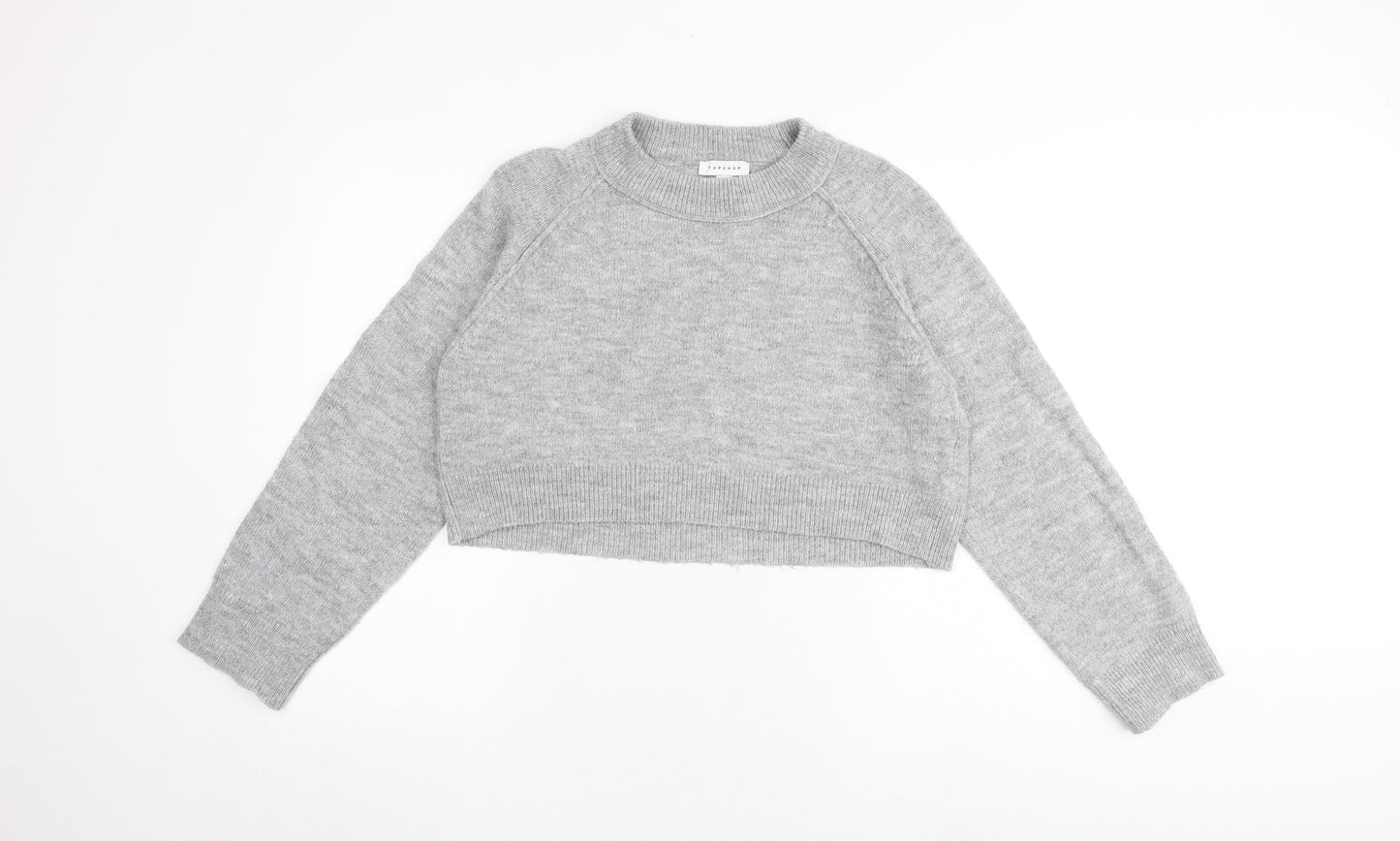 Womens UK Size S Topshop Grey Pullover Jumper