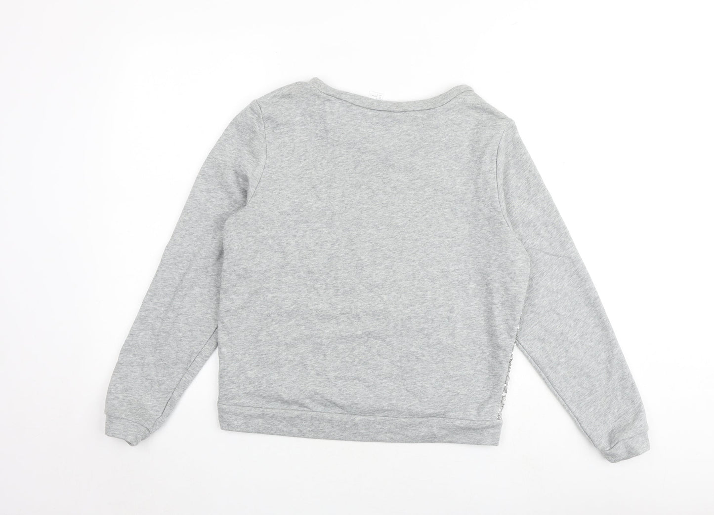 H&M Womens Grey Polyester Pullover Sweatshirt Size M Pullover