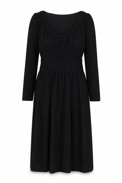 Marks and Spencer Womens Black Viscose A-Line Size 10 Scoop Neck Pullover