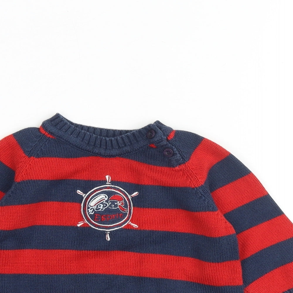 Espirit Baby Multicoloured Striped 100% Cotton Pullover Jumper Size 6-9 Months Pullover - 6 months