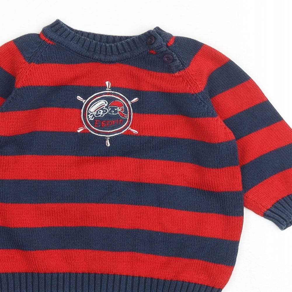 Espirit Baby Multicoloured Striped 100% Cotton Pullover Jumper Size 6-9 Months Pullover - 6 months