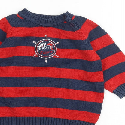 Espirit Baby Multicoloured Striped 100% Cotton Pullover Jumper Size 6-9 Months Pullover - 6 months