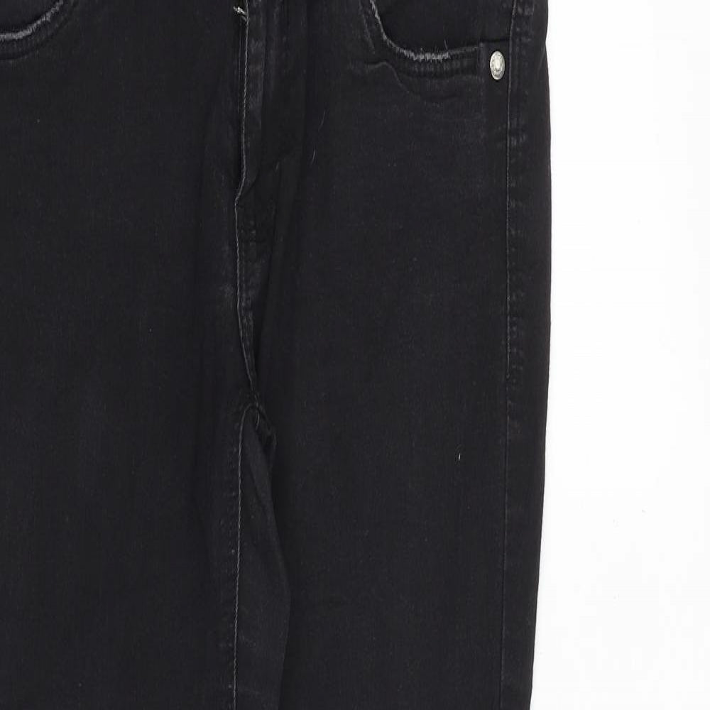 Mim Denim Collection Womens Black Cotton Skinny Jeans Size 12 Regular Zip