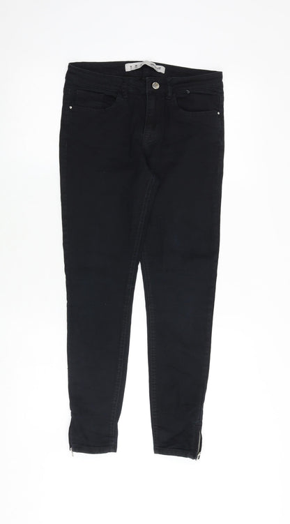 Denim & Co. Womens Black Cotton Skinny Jeans Size 10 Regular Zip