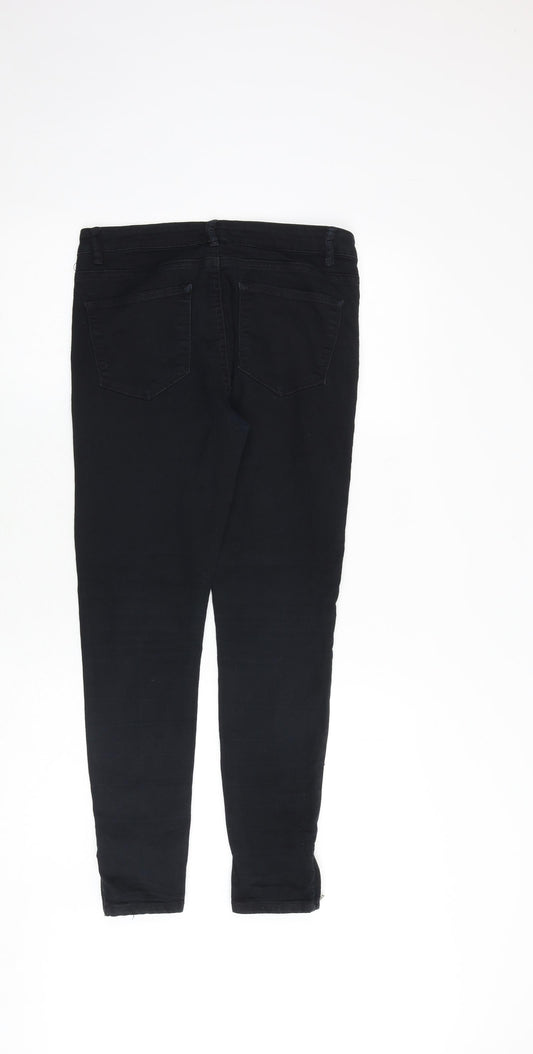 Denim & Co. Womens Black Cotton Skinny Jeans Size 10 Regular Zip