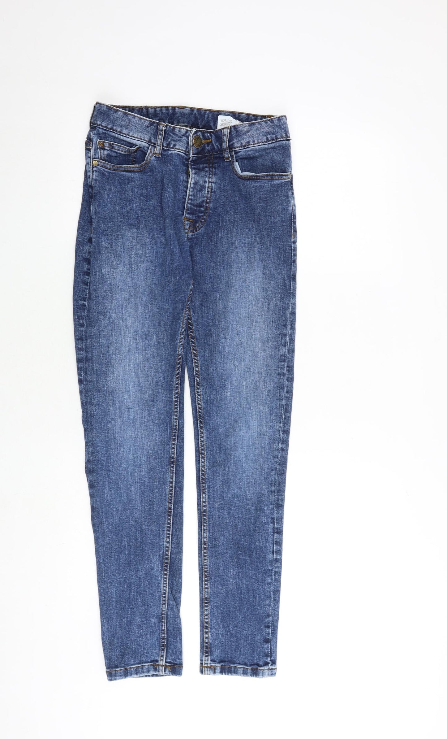 Denim & Co. Mens Blue Cotton Skinny Jeans Size 28 in L30 in Slim Button