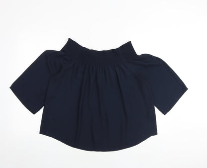 Womens UK Size 12 Warehouse Blue Basic Blouse