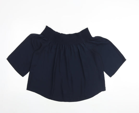 Womens UK Size 12 Warehouse Blue Basic Blouse