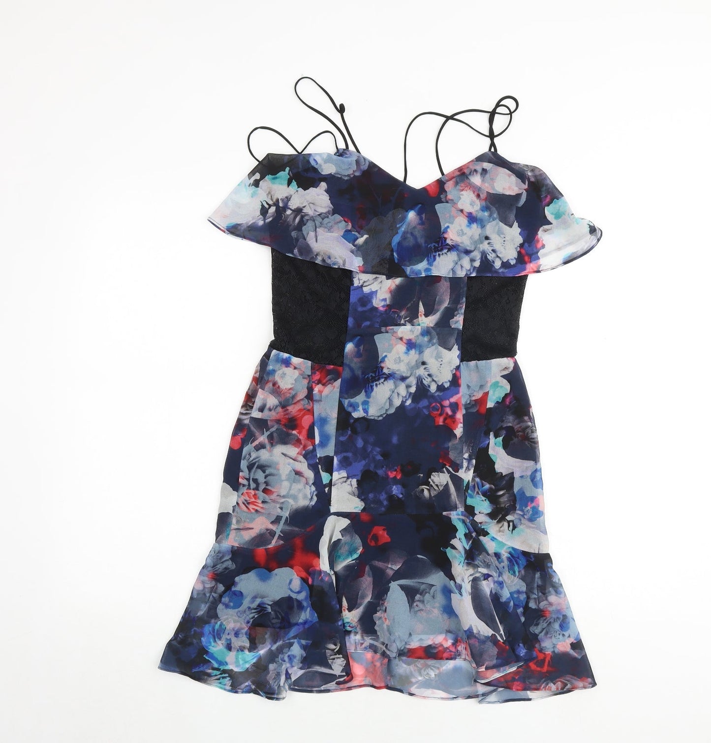 Bardot Womens Multicoloured Geometric Polyester Mini Size 8 V-Neck Zip