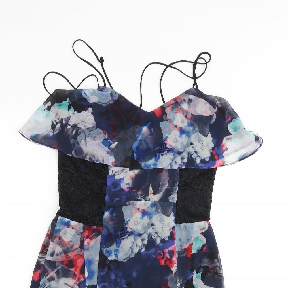 Bardot Womens Multicoloured Geometric Polyester Mini Size 8 V-Neck Zip