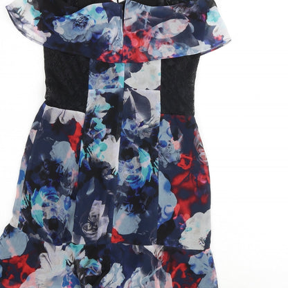 Bardot Womens Multicoloured Geometric Polyester Mini Size 8 V-Neck Zip