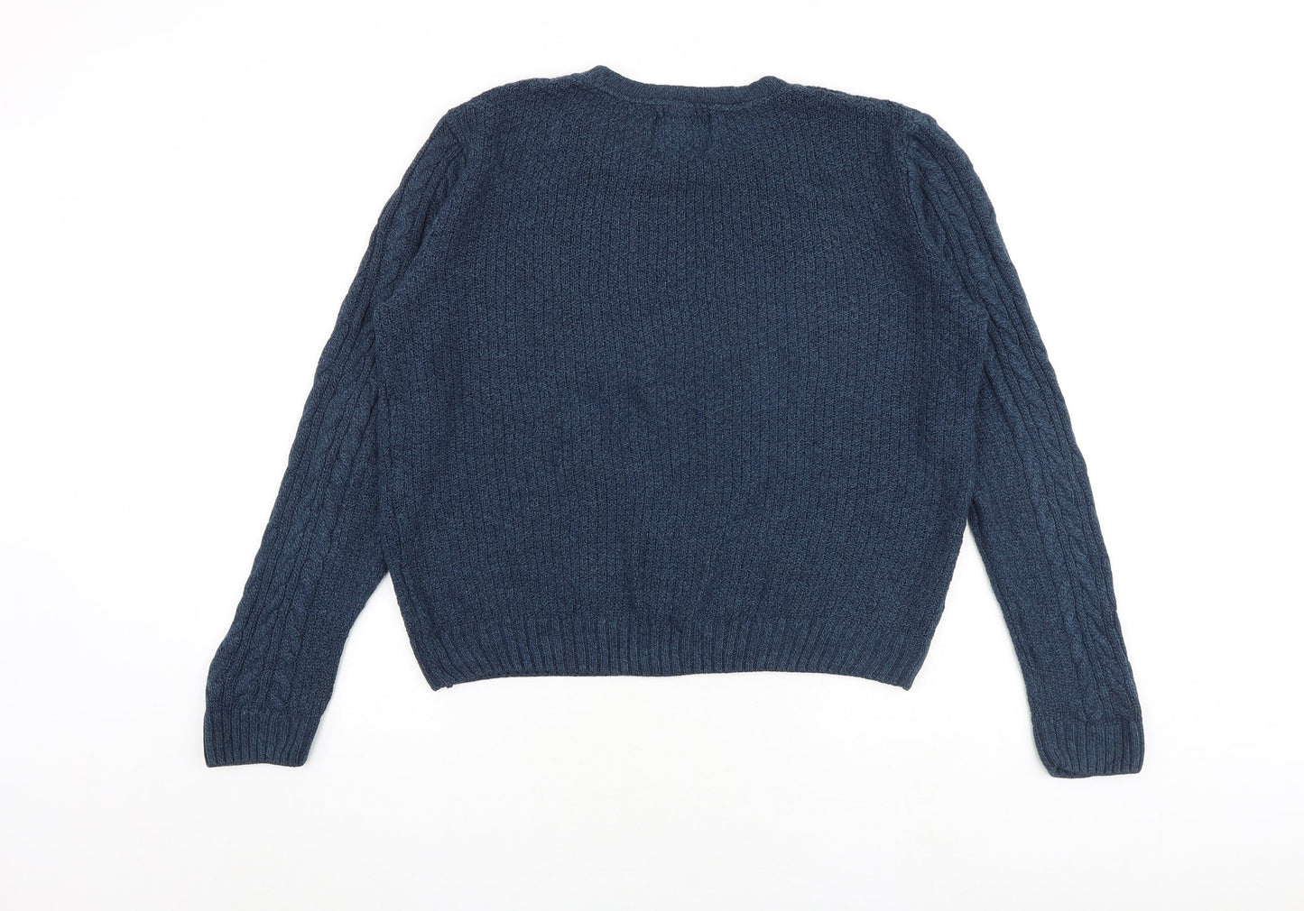 Burton Mens Blue Round Neck Acrylic Pullover Jumper Size S Long Sleeve