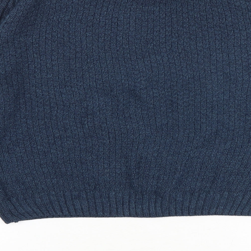 Burton Mens Blue Round Neck Acrylic Pullover Jumper Size S Long Sleeve