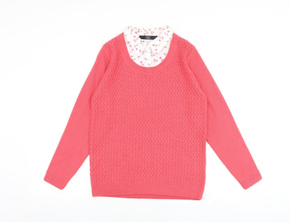Womens UK Size 10 EWM Pink Pullover Jumper