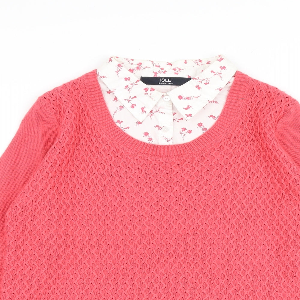 Womens UK Size 10 EWM Pink Pullover Jumper