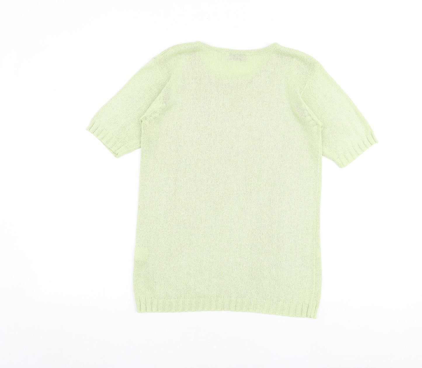 Isabelle Rose Collection Womens Green Round Neck Acrylic Pullover Jumper Size S