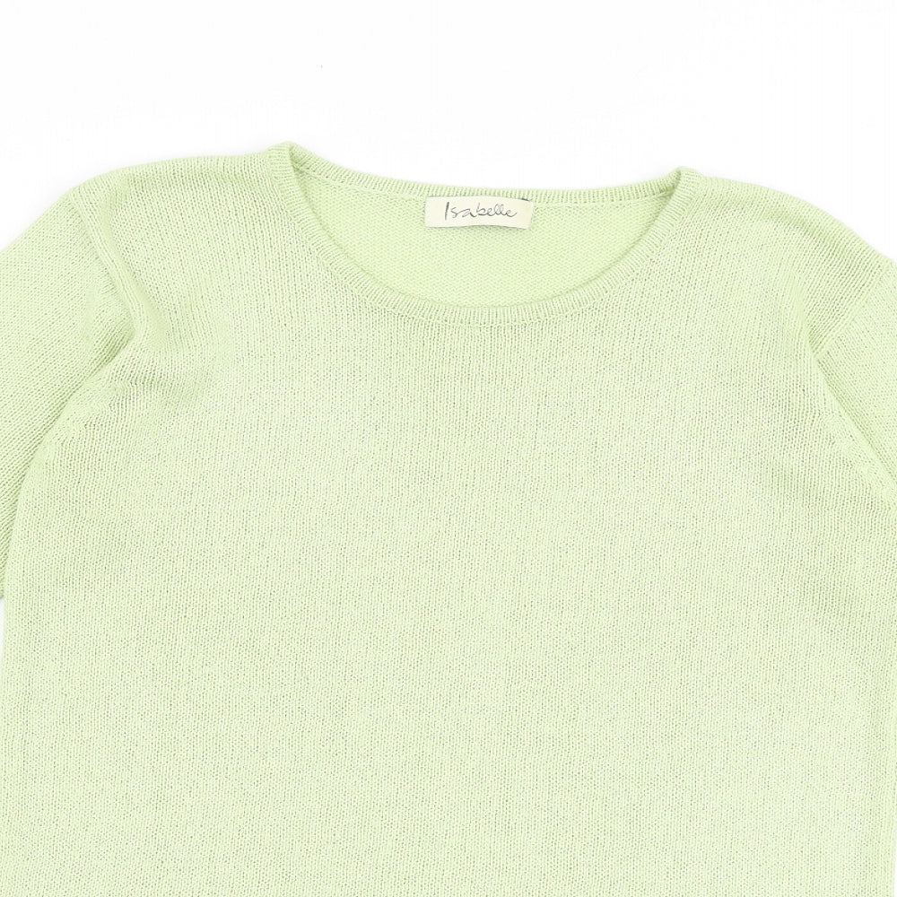 Isabelle Rose Collection Womens Green Round Neck Acrylic Pullover Jumper Size S
