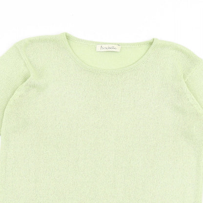 Isabelle Rose Collection Womens Green Round Neck Acrylic Pullover Jumper Size S