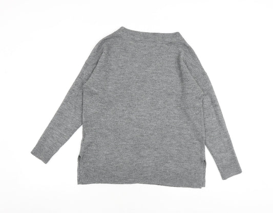 Gap Womens Grey Boat Neck Acrylic Pullover Jumper Size S