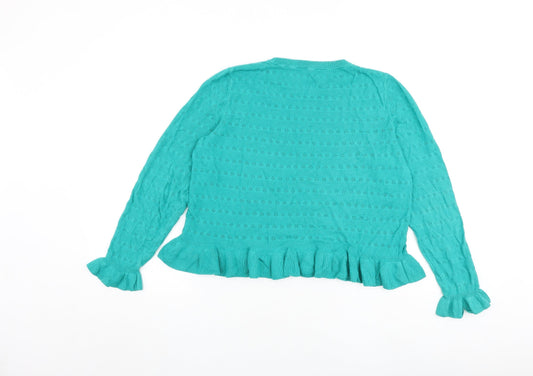 Womens UK Size 14 Marks and Spencer Green Pullover Jumper