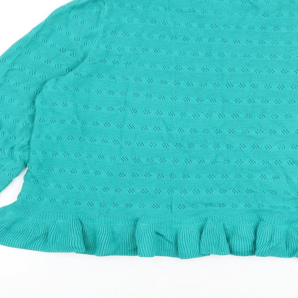 Womens UK Size 14 Marks and Spencer Green Pullover Jumper