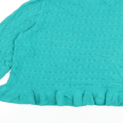 Womens UK Size 14 Marks and Spencer Green Pullover Jumper