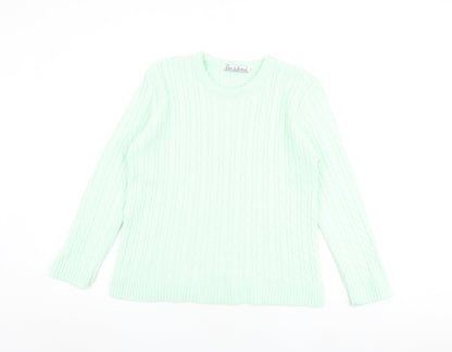 Womens UK Size M Pure & Natural Green Pullover Jumper