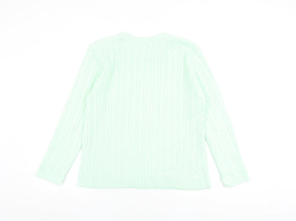Womens UK Size M Pure & Natural Green Pullover Jumper